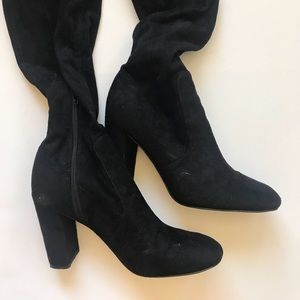 Top of the knee suede boots